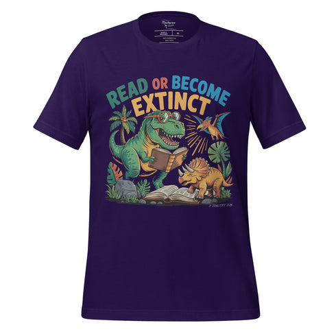 Read or Become Extinct Dinosaur Christian Bible Verse T-Shirt